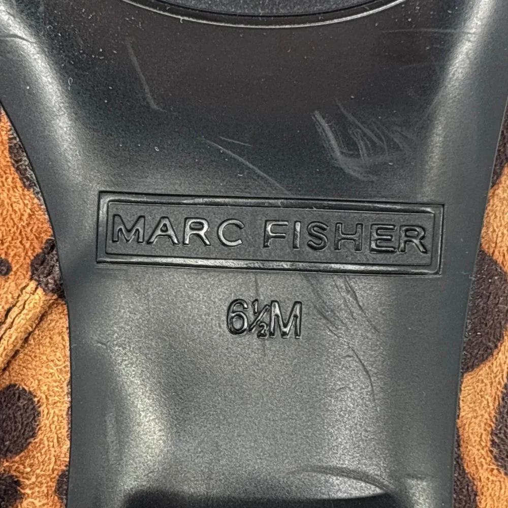 Marc Fisher Gismo Ankle Bootie Leopard Women Size 6.5 Pointed Toe Block Heel
